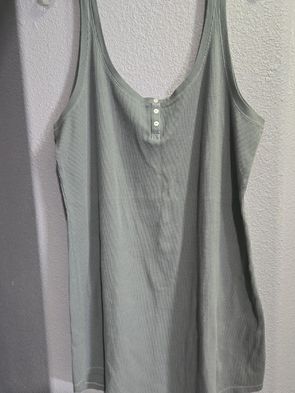 Victoria's Secret Sage Ribbed Tank with Button Placket